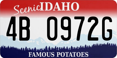 ID license plate 4B0972G