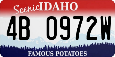 ID license plate 4B0972W