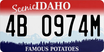 ID license plate 4B0974M