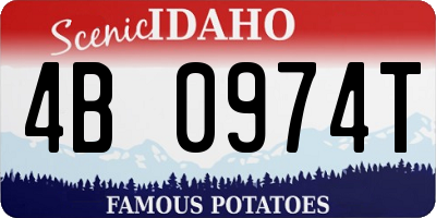 ID license plate 4B0974T