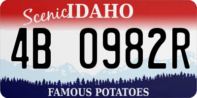 ID license plate 4B0982R