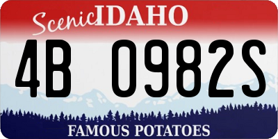 ID license plate 4B0982S