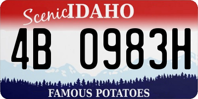 ID license plate 4B0983H