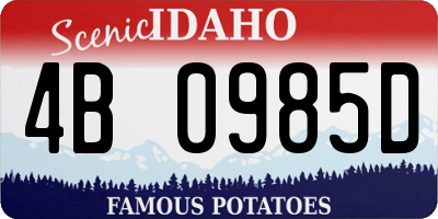 ID license plate 4B0985D