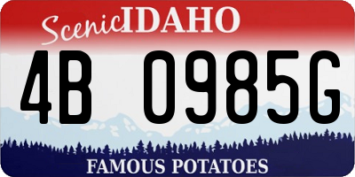 ID license plate 4B0985G