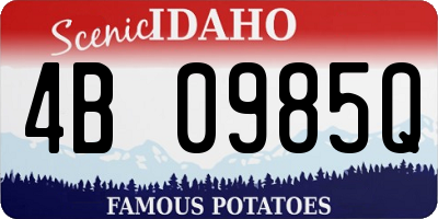 ID license plate 4B0985Q