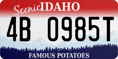 ID license plate 4B0985T