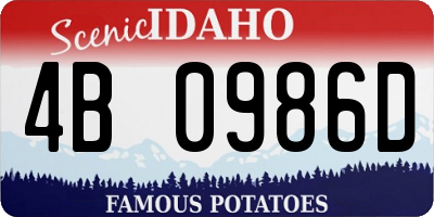 ID license plate 4B0986D