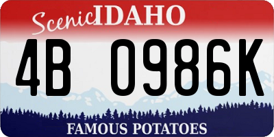 ID license plate 4B0986K