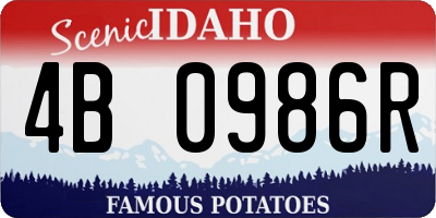 ID license plate 4B0986R