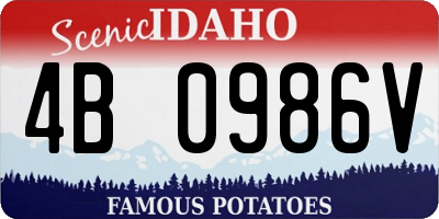 ID license plate 4B0986V
