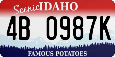 ID license plate 4B0987K