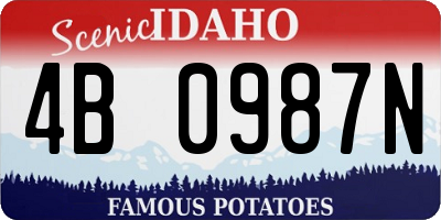 ID license plate 4B0987N