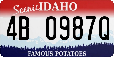ID license plate 4B0987Q