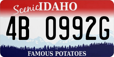 ID license plate 4B0992G