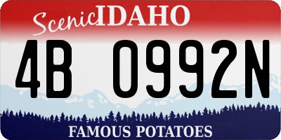 ID license plate 4B0992N