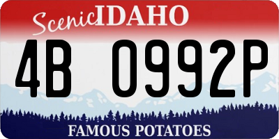 ID license plate 4B0992P