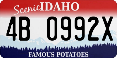 ID license plate 4B0992X