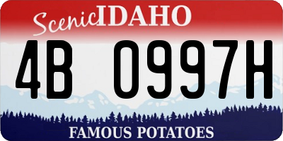 ID license plate 4B0997H