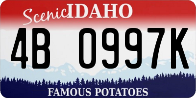 ID license plate 4B0997K
