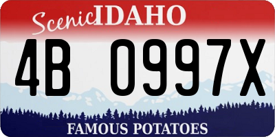 ID license plate 4B0997X