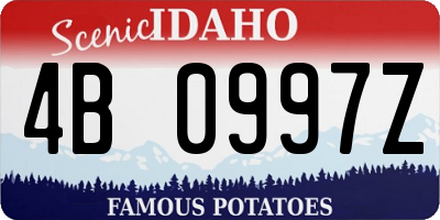 ID license plate 4B0997Z