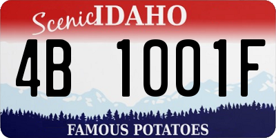 ID license plate 4B1001F