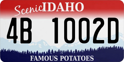 ID license plate 4B1002D