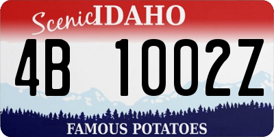 ID license plate 4B1002Z
