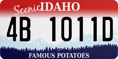 ID license plate 4B1011D