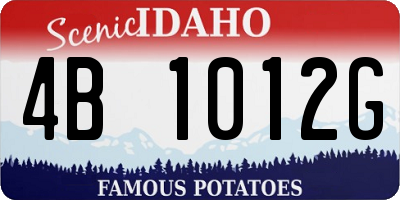ID license plate 4B1012G