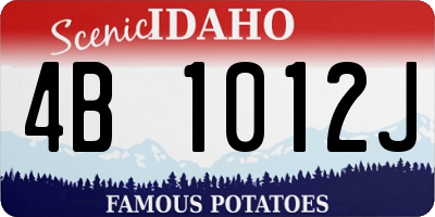 ID license plate 4B1012J