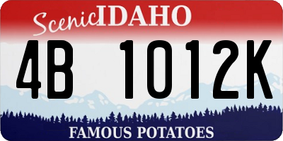 ID license plate 4B1012K