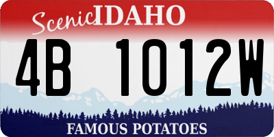 ID license plate 4B1012W