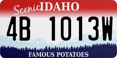 ID license plate 4B1013W