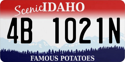 ID license plate 4B1021N