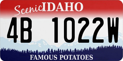 ID license plate 4B1022W
