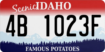 ID license plate 4B1023F