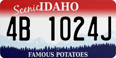 ID license plate 4B1024J