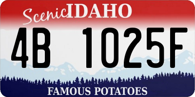 ID license plate 4B1025F