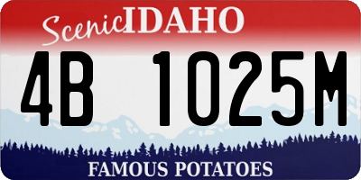 ID license plate 4B1025M