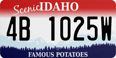 ID license plate 4B1025W