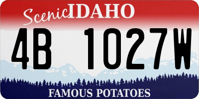 ID license plate 4B1027W