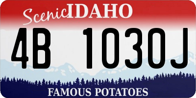 ID license plate 4B1030J