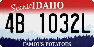 ID license plate 4B1032L