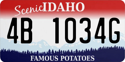 ID license plate 4B1034G