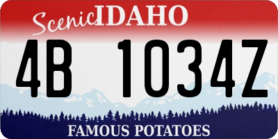 ID license plate 4B1034Z