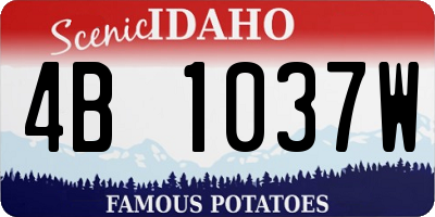 ID license plate 4B1037W