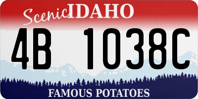 ID license plate 4B1038C