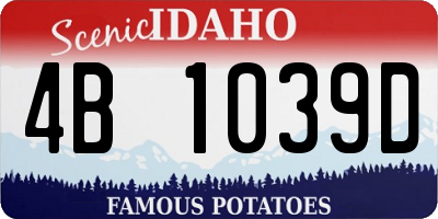 ID license plate 4B1039D